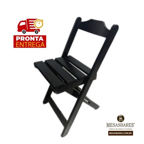 Conjunto De Mesa Bar 70x70 Com 4 Cadeiras Dobráveis Em Madeira Preto  - Cod: 762